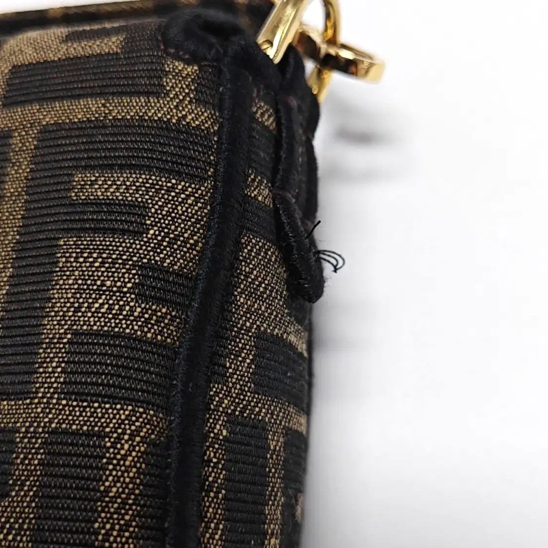 Fendi FENDI Baguette mini brown fabric doubleF jacquard baguette bag shoulder bag hand Size ONE SIZE - 11 Thumbnail