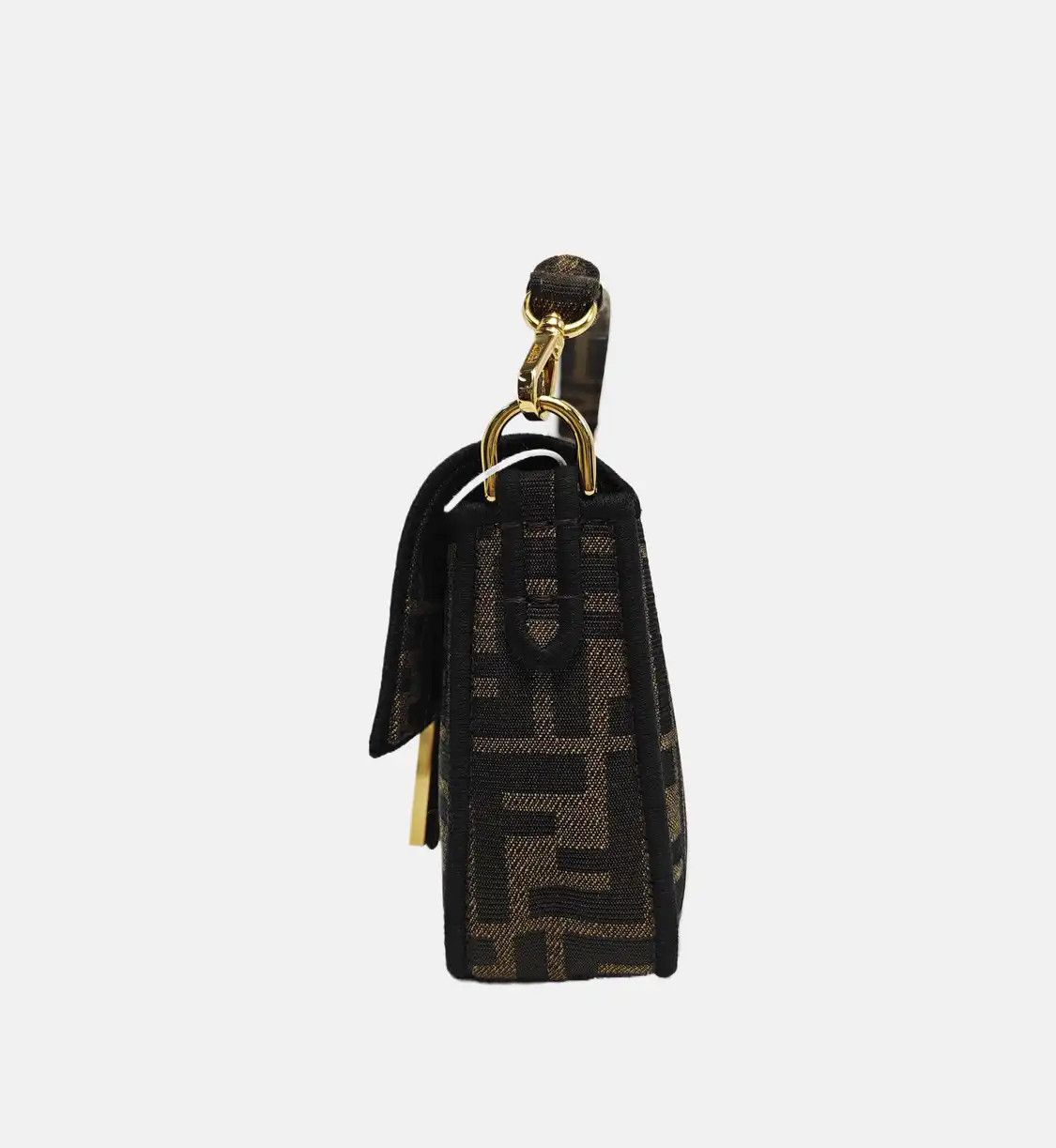 Fendi FENDI Baguette mini brown fabric doubleF jacquard baguette bag shoulder bag hand Size ONE SIZE - 3 Thumbnail