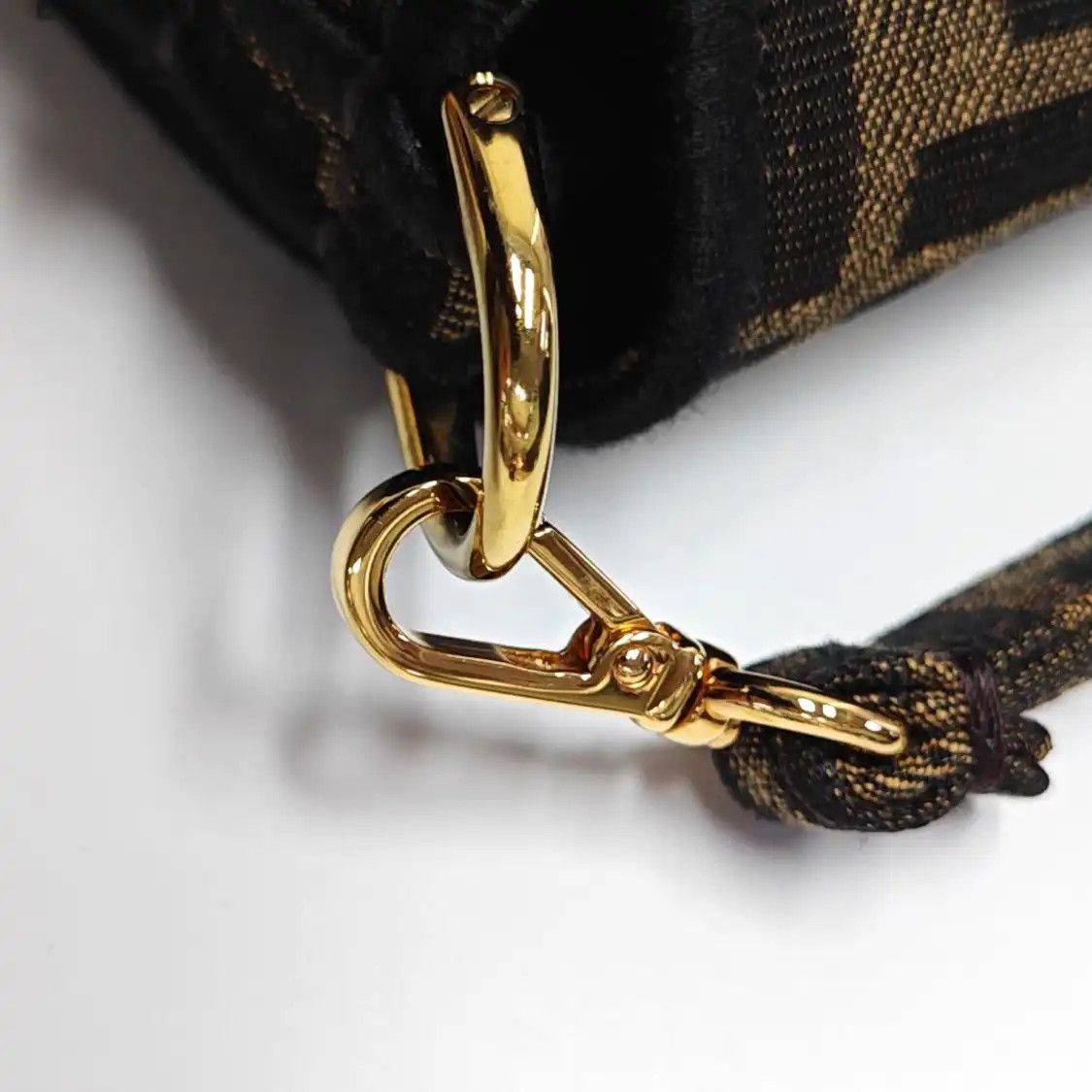 Fendi FENDI Baguette mini brown fabric doubleF jacquard baguette bag shoulder bag hand Size ONE SIZE - 10 Thumbnail