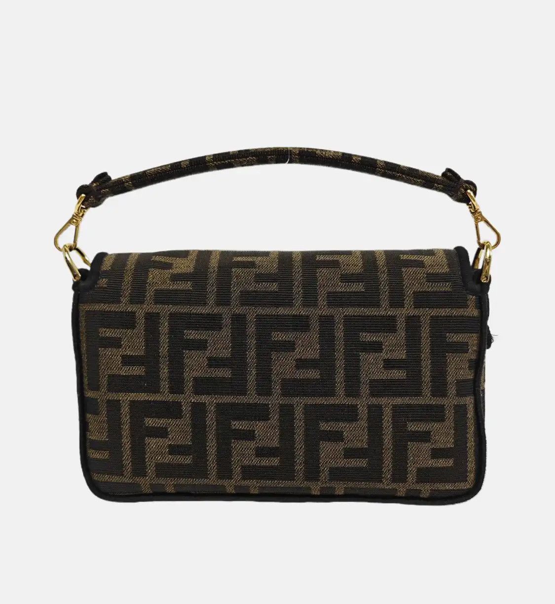 Fendi FENDI Baguette mini brown fabric doubleF jacquard baguette bag shoulder bag hand Size ONE SIZE - 5 Thumbnail