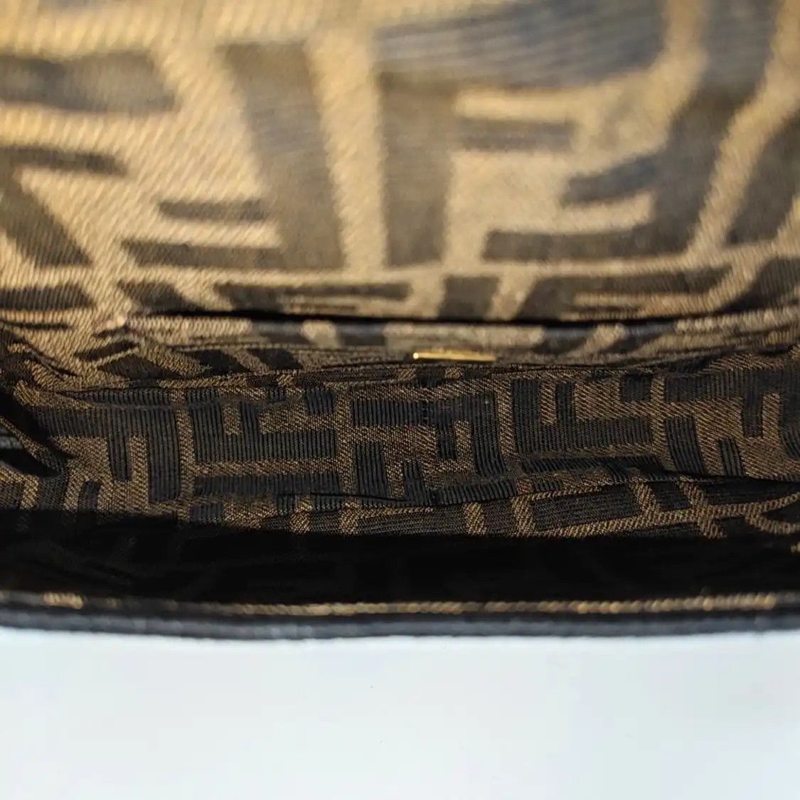 Fendi FENDI Baguette mini brown fabric doubleF jacquard baguette bag shoulder bag hand Size ONE SIZE - 7 Thumbnail
