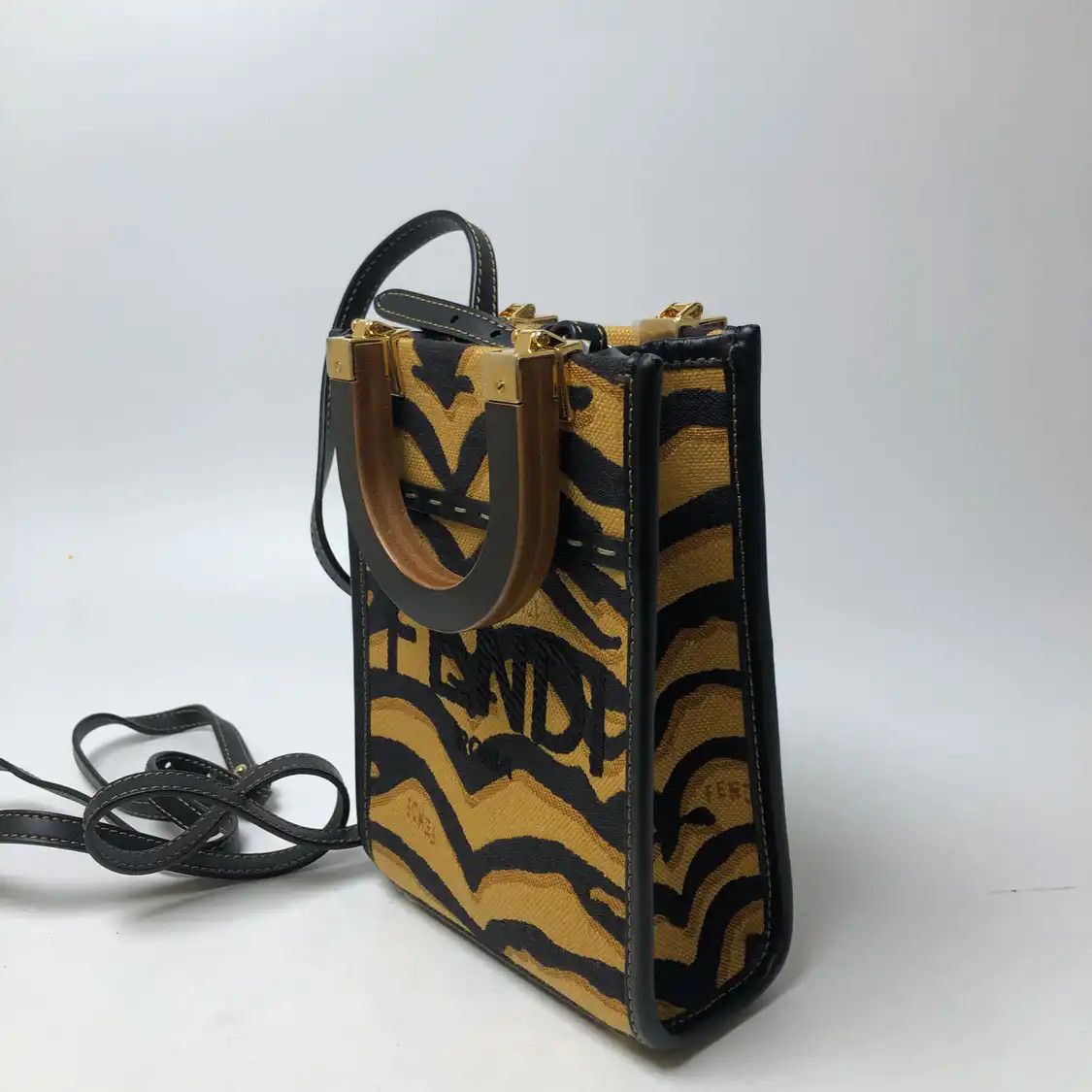 Fendi FENDI Sunshine mini color-block fabric print handbag Size ONE SIZE - 3 Thumbnail