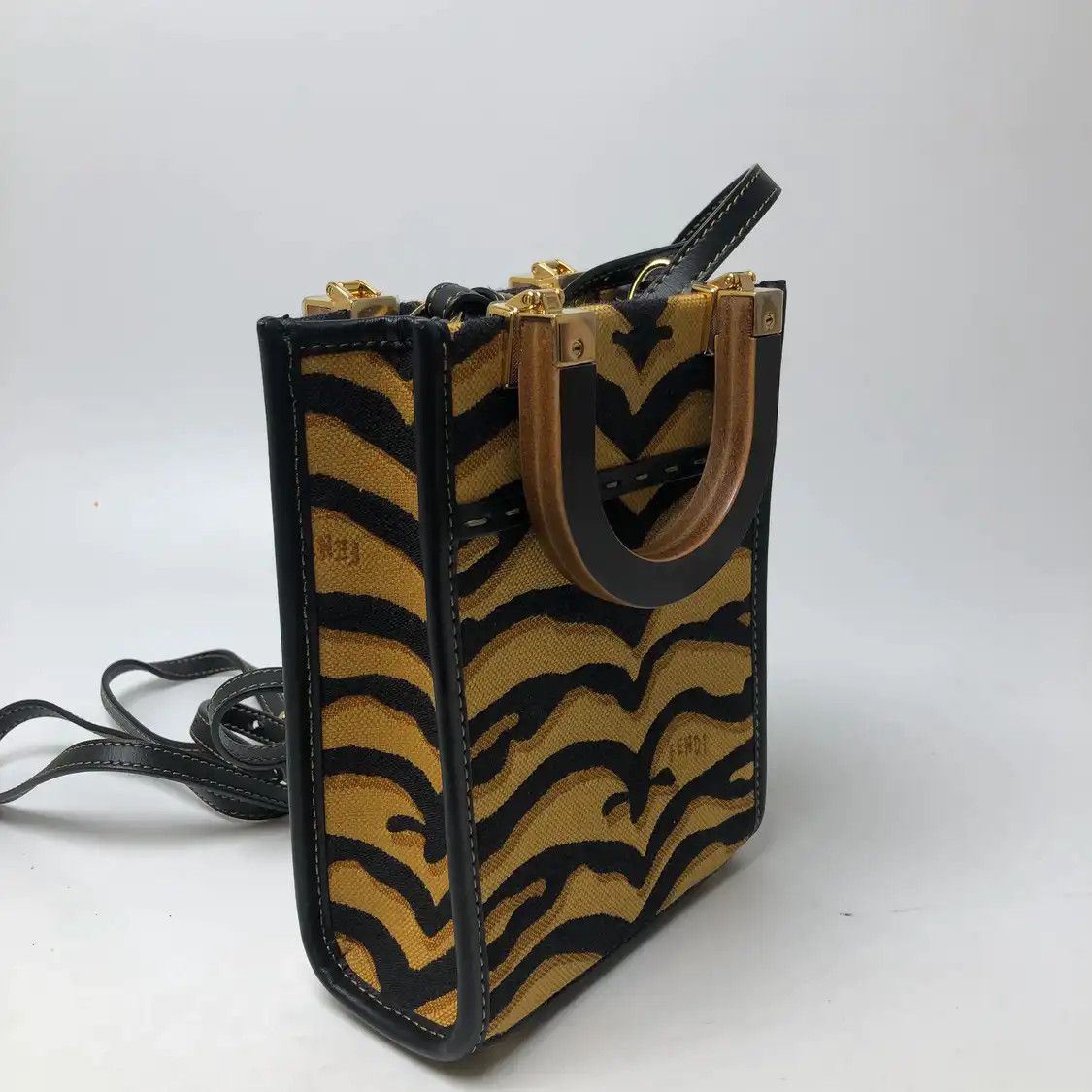 Fendi FENDI Sunshine mini color-block fabric print handbag Size ONE SIZE - 5 Thumbnail