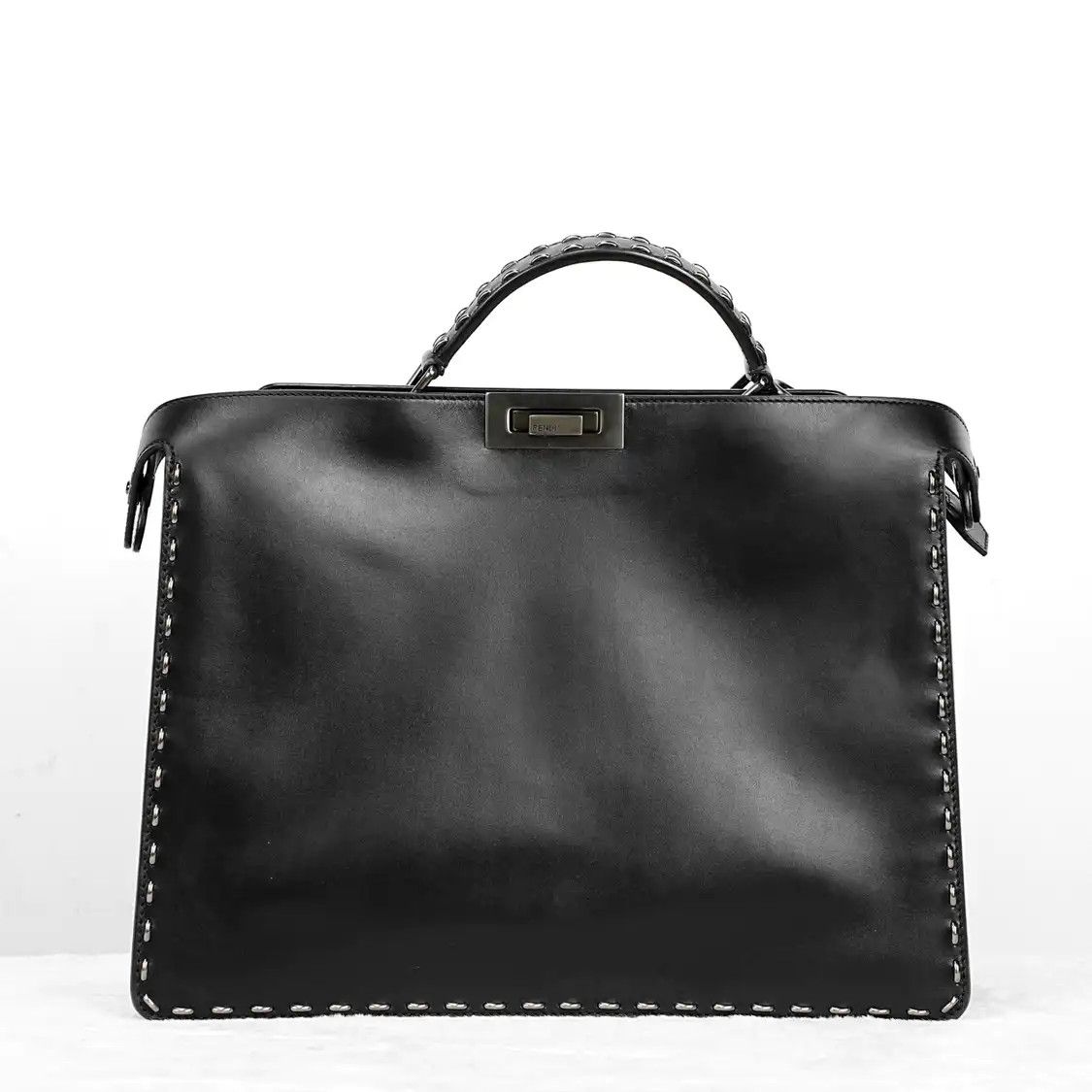 Fendi FENDI Peekaboo Medium black cowhide leather handbag detachable strap Size ONE SIZE - 2 Thumbnail