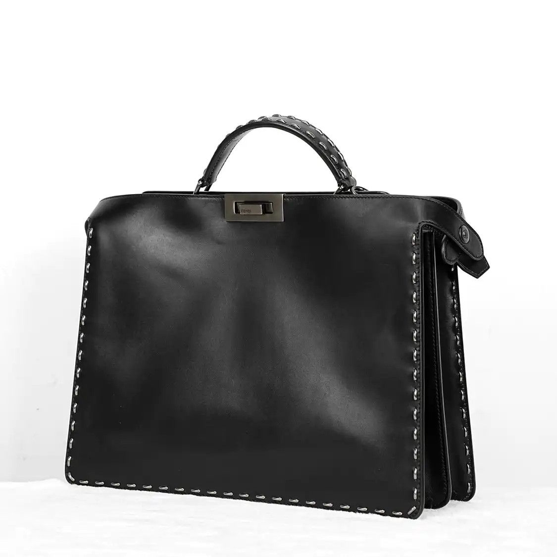 Fendi FENDI Peekaboo Medium black cowhide leather handbag detachable strap Size ONE SIZE - 3 Thumbnail
