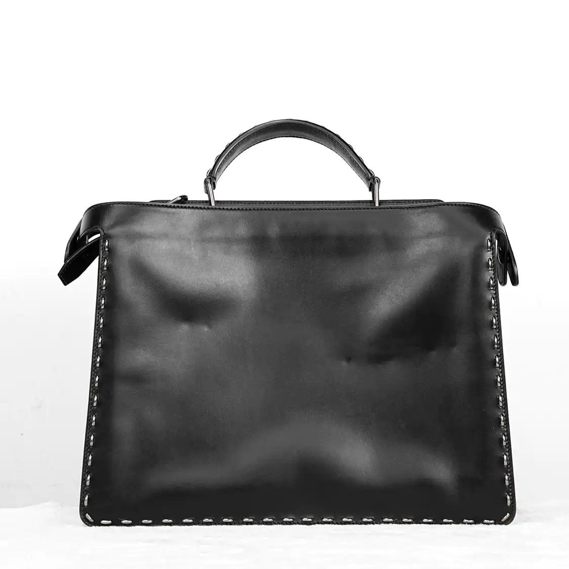 Fendi FENDI Peekaboo Medium black cowhide leather handbag detachable strap Size ONE SIZE - 6 Thumbnail