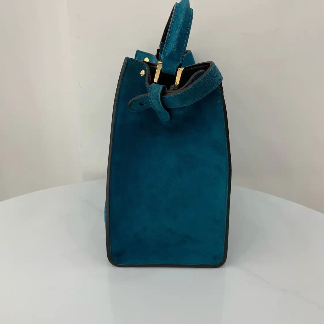 Fendi FENDI Peekaboo Essential blue suede handbag Size ONE SIZE - 2 Thumbnail
