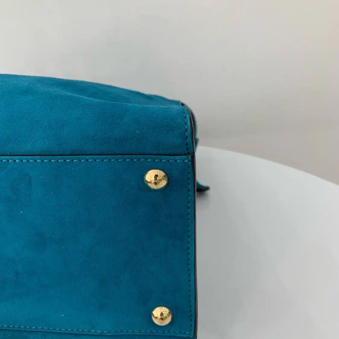 Fendi FENDI Peekaboo Essential blue suede handbag Size ONE SIZE - 6 Thumbnail