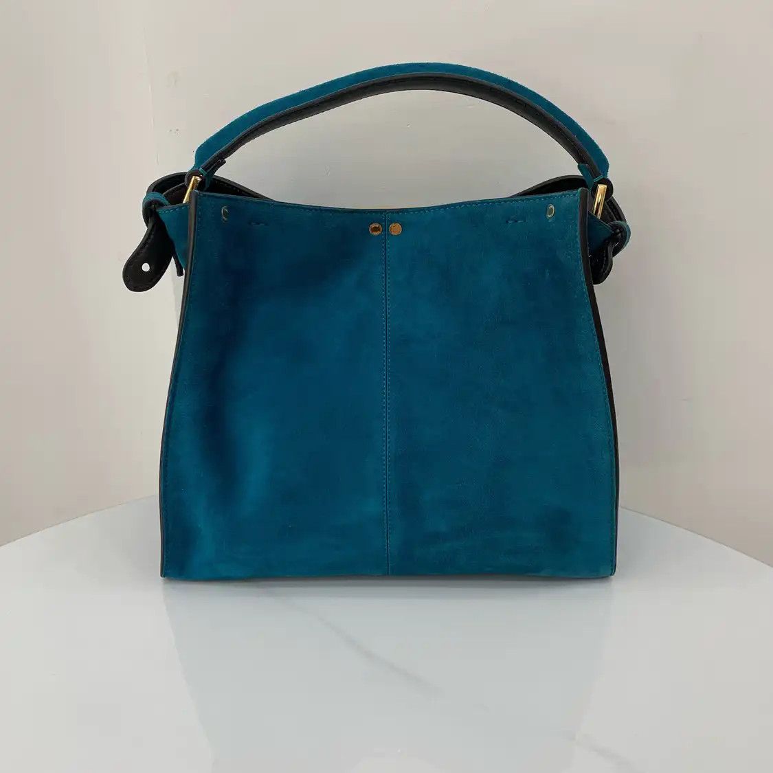 Fendi FENDI Peekaboo Essential blue suede handbag Size ONE SIZE - 3 Thumbnail