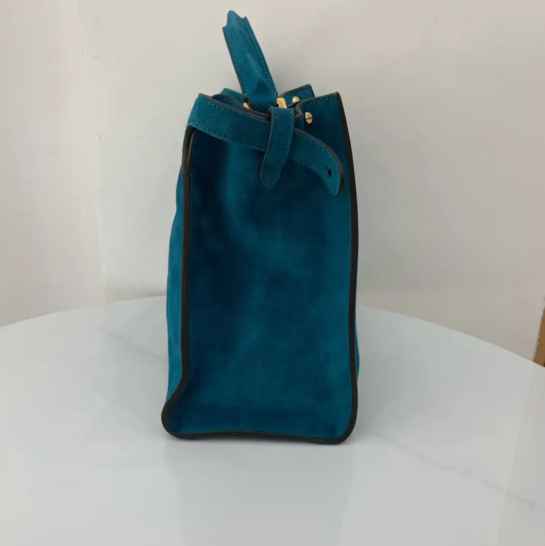 Fendi FENDI Peekaboo Essential blue suede handbag Size ONE SIZE - 4 Thumbnail