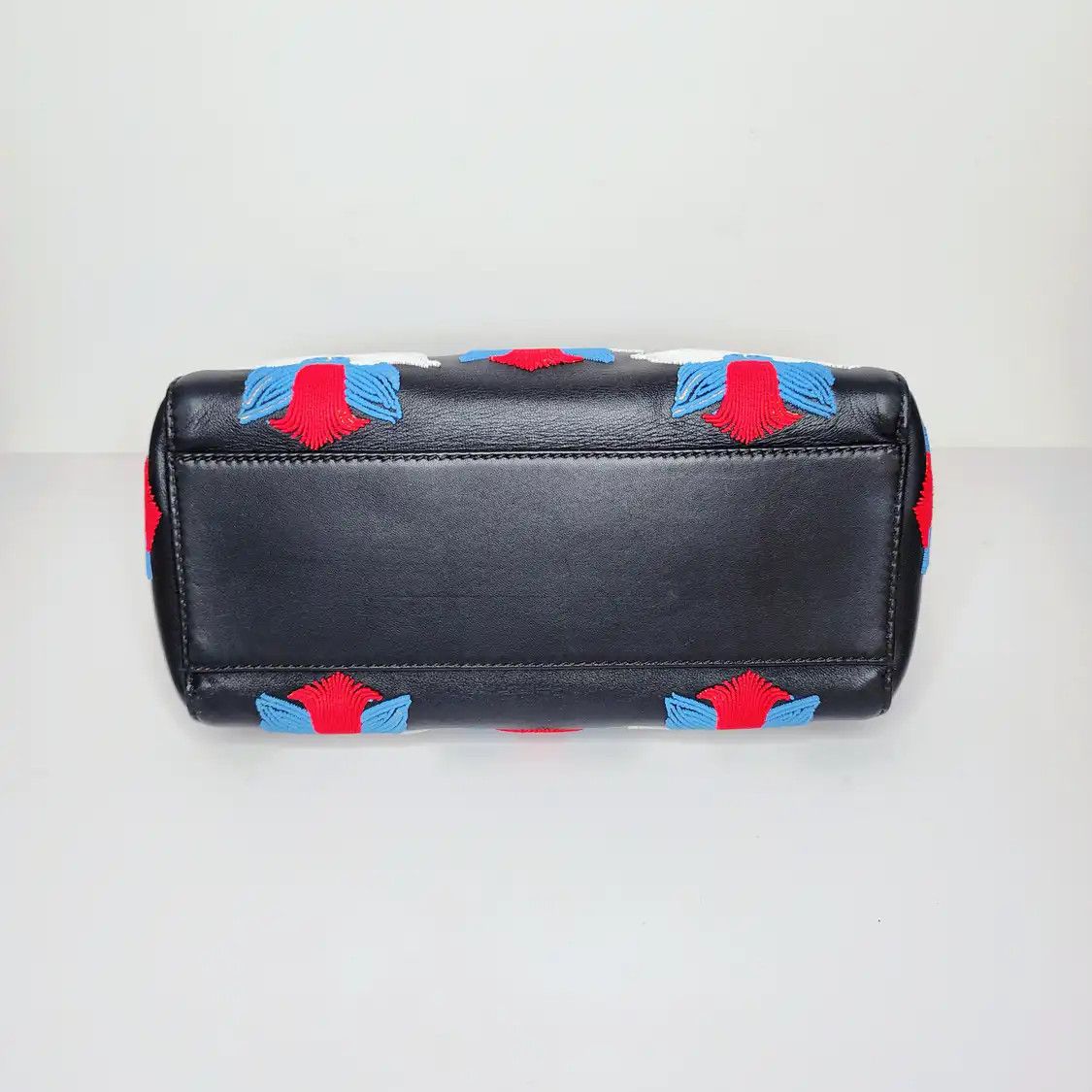 Fendi FENDI Peekaboo mini black cowhide leather embroidery handbag detachable strap Size ONE SIZE - 5 Thumbnail