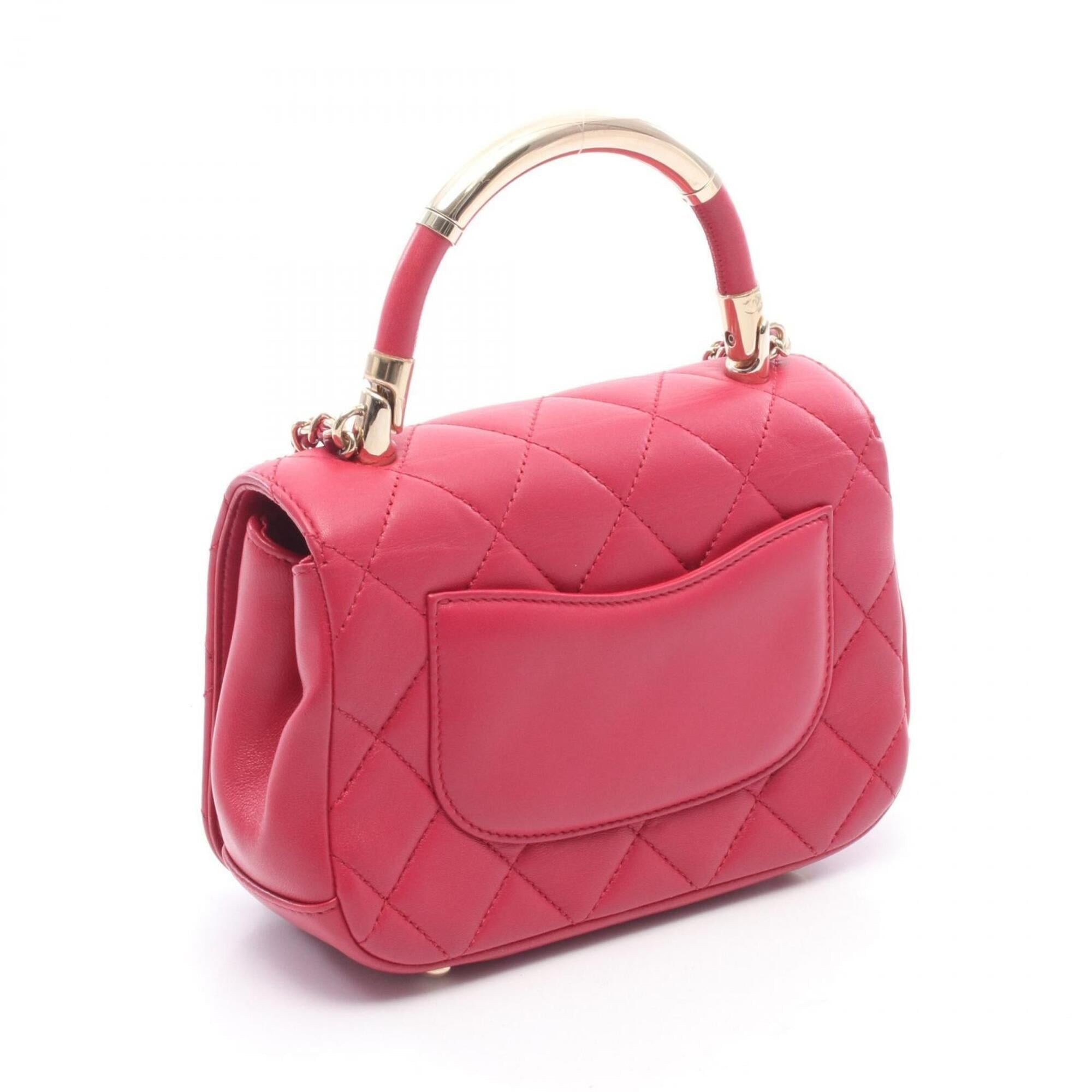 Chanel Chanel Matelassé Top Handle 2-Way Shoulder Bag/Handbag, Lambskin Leather, Women's, Pink Size ONE SIZE - 2 Thumbnail
