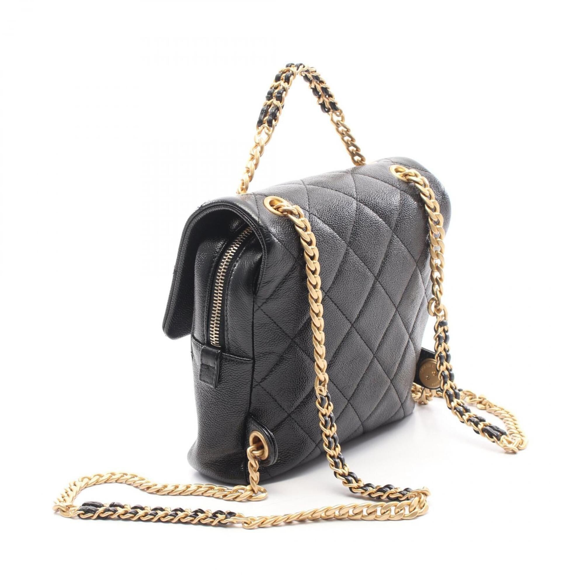 Chanel Chanel Matelassé Chain Backpack/Handbag, Caviar Leather (Grained Calfskin), Women's, Black Size ONE SIZE - 2 Thumbnail