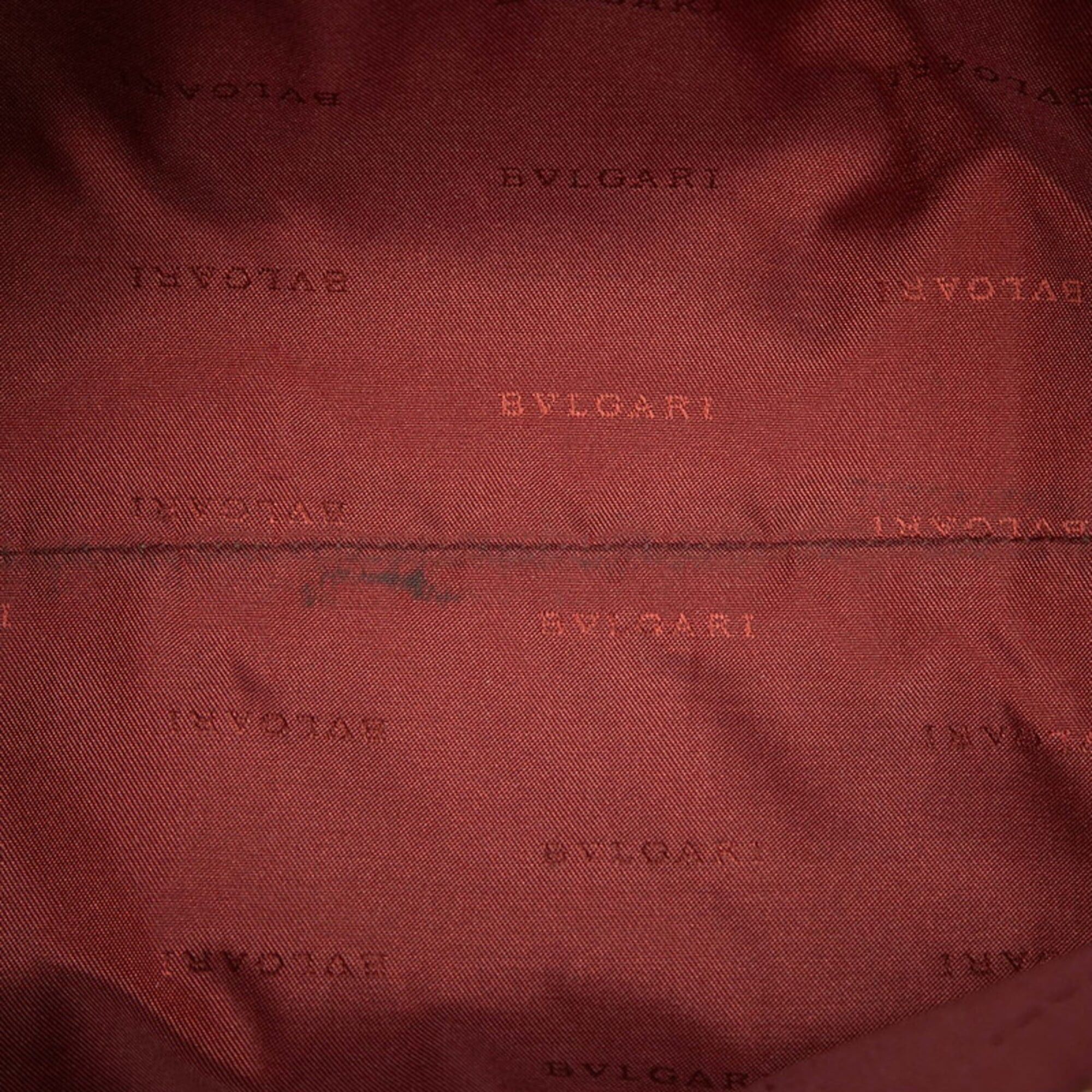 Bvlgari BVLGARI Tote Bag Shoulder Beige Wine Red Canvas Leather Women's Size ONE SIZE - 4 Thumbnail