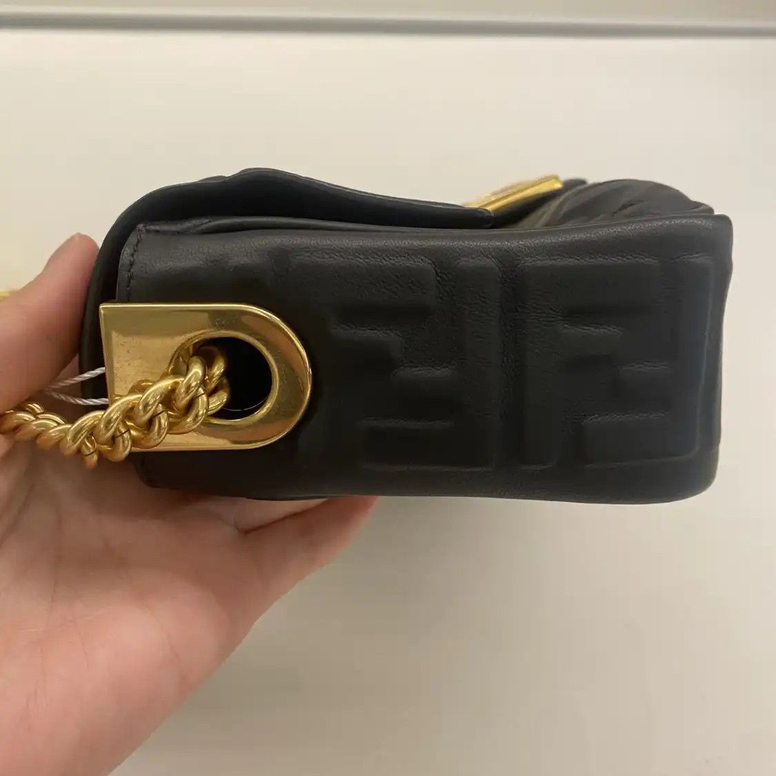 Fendi FENDI Baguette Medium black sheepskin doubleF crossbody bag Size ONE SIZE - 2 Thumbnail