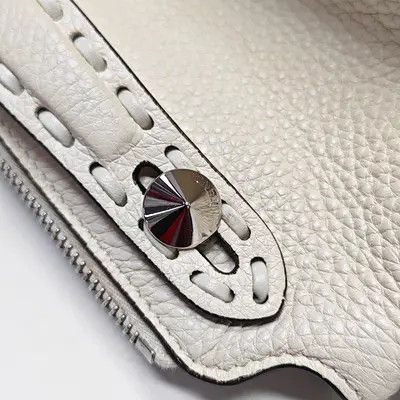 Fendi FENDI By The Way mini white cowhide leather stud shoulder bag silver hardware de Size ONE SIZE - 10 Thumbnail