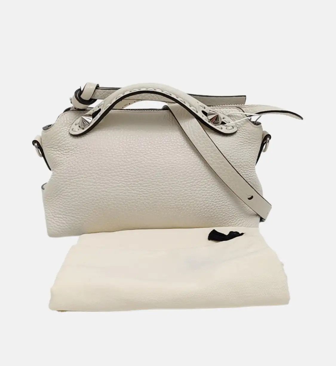 Fendi FENDI By The Way mini white cowhide leather stud shoulder bag silver hardware de Size ONE SIZE - 8 Thumbnail