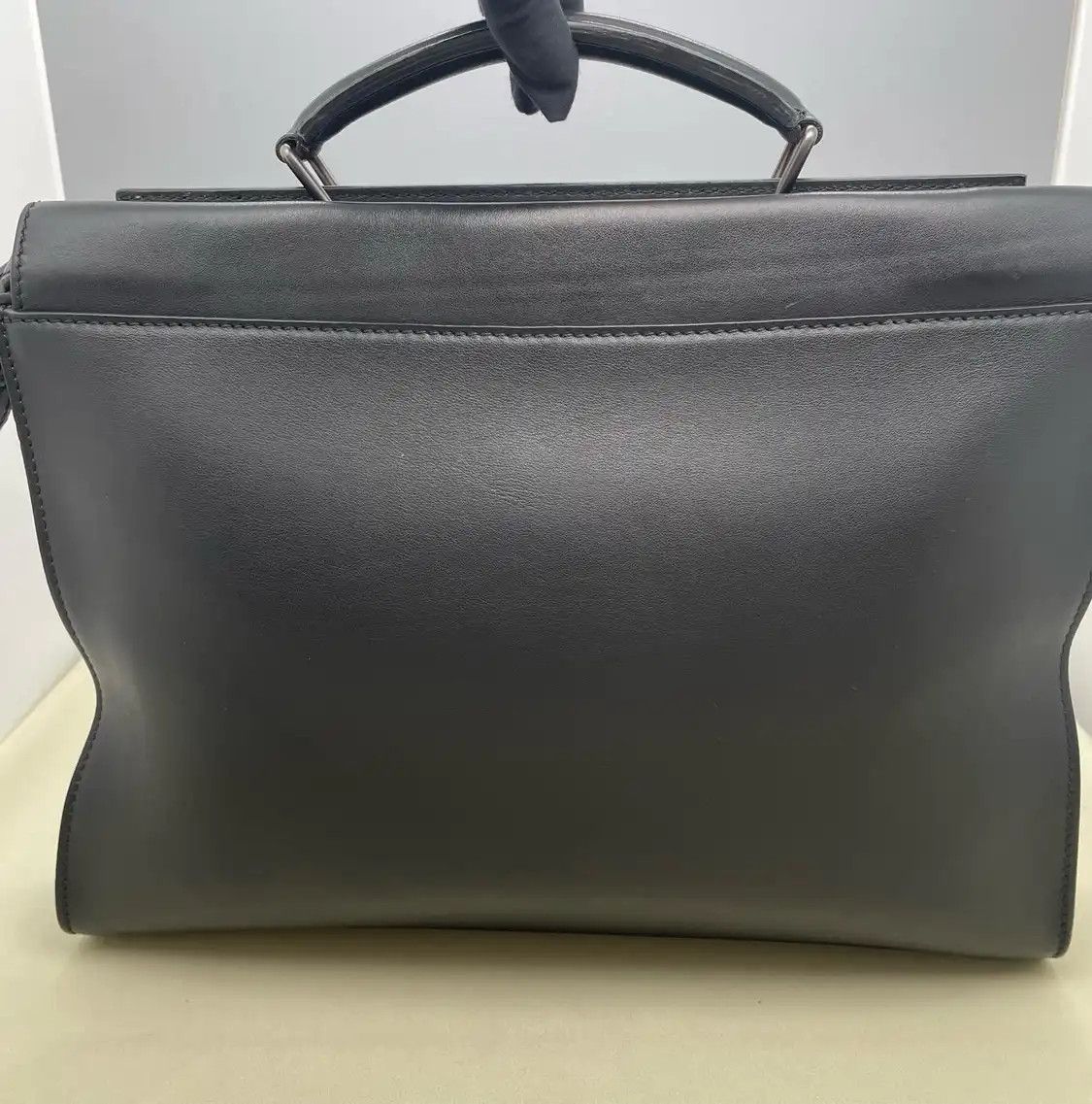 Fendi FENDI Peekaboo black cowhide leather shoulder bag silver hardware Size ONE SIZE - 2 Thumbnail