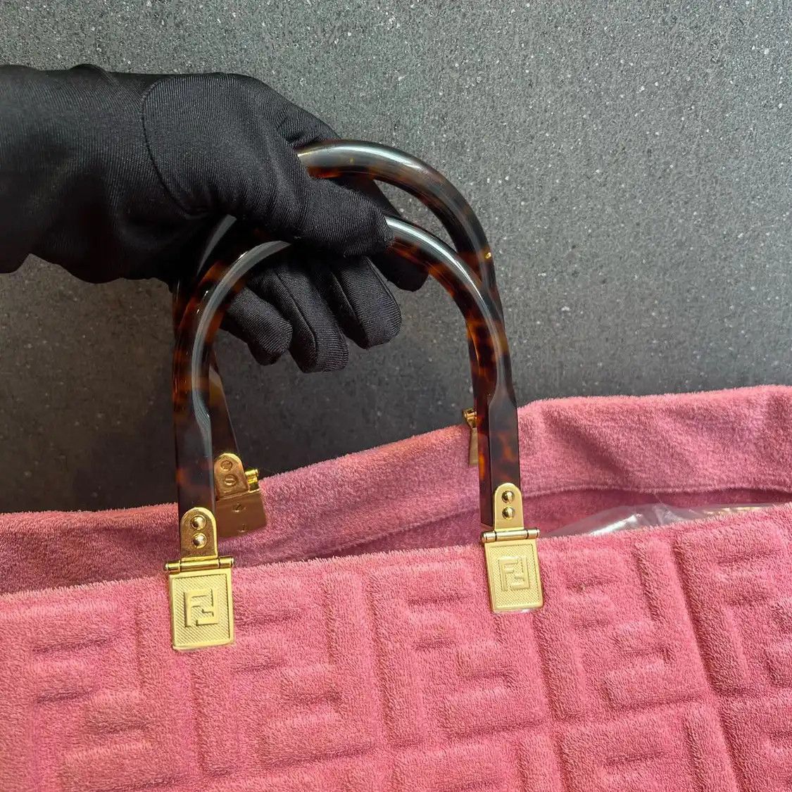 Fendi FENDI Ff Tote pink fabric handbag Size ONE SIZE - 8 Thumbnail