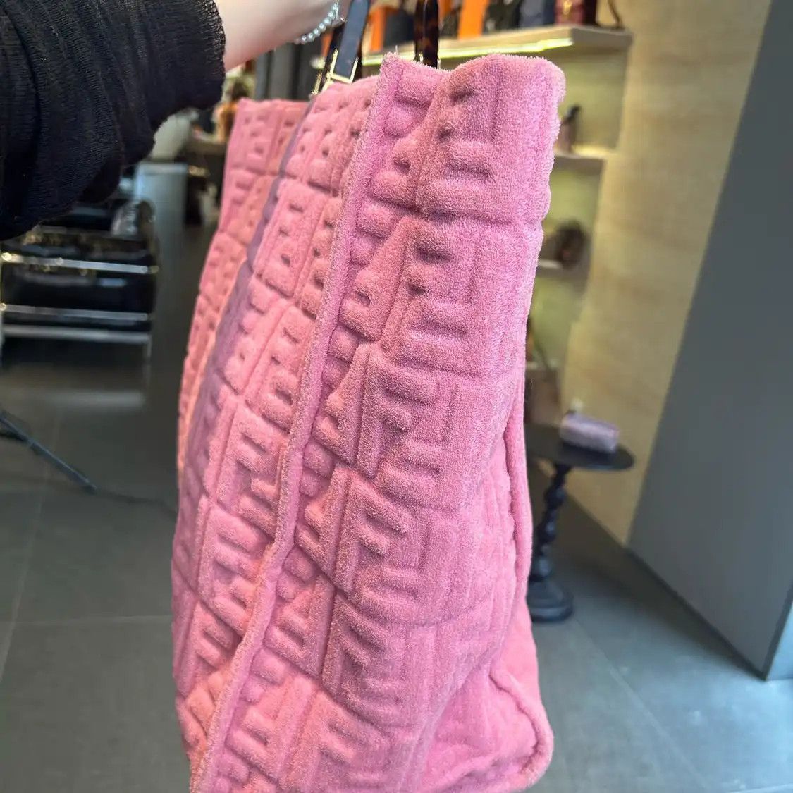 Fendi FENDI Ff Tote pink fabric handbag Size ONE SIZE - 4 Thumbnail