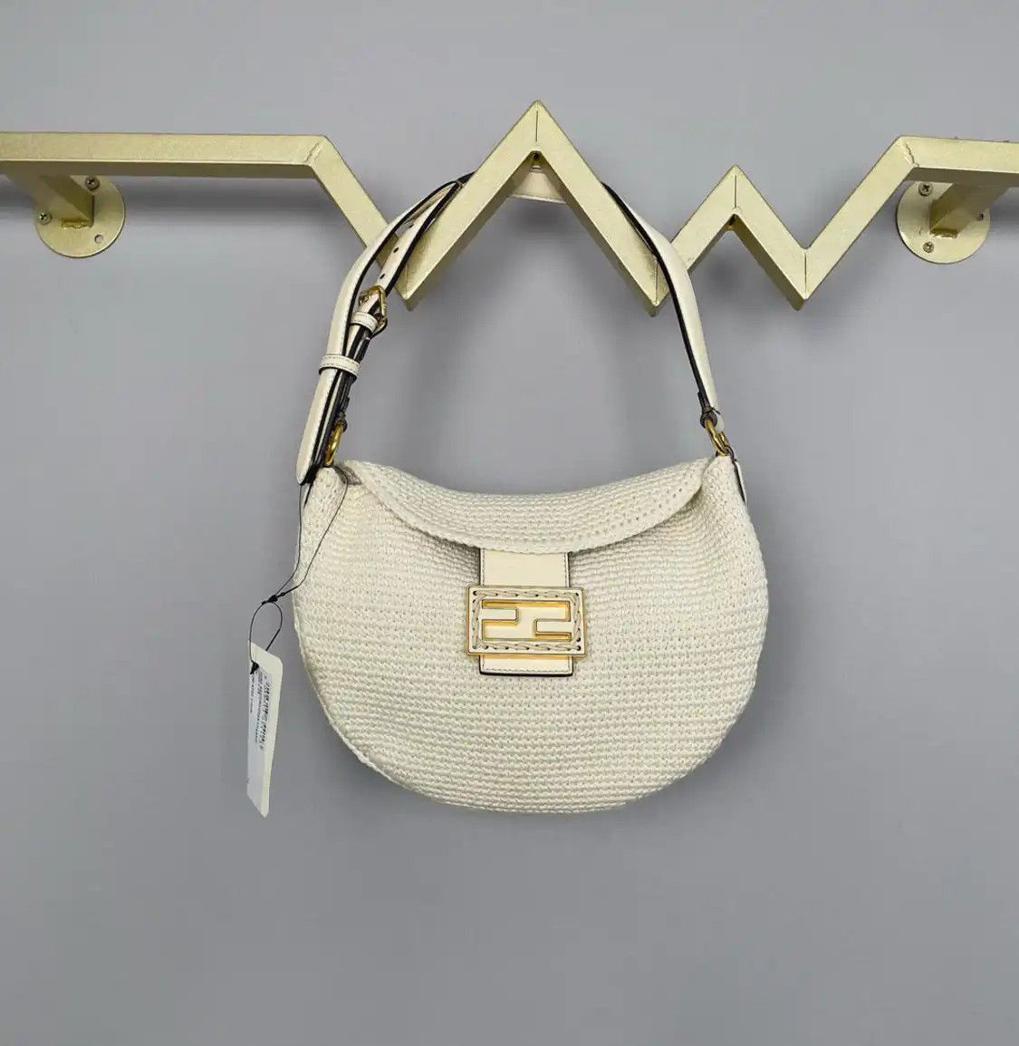 Fendi FENDI tote bag Small white fabric woven handbag Size ONE SIZE - 6 Thumbnail