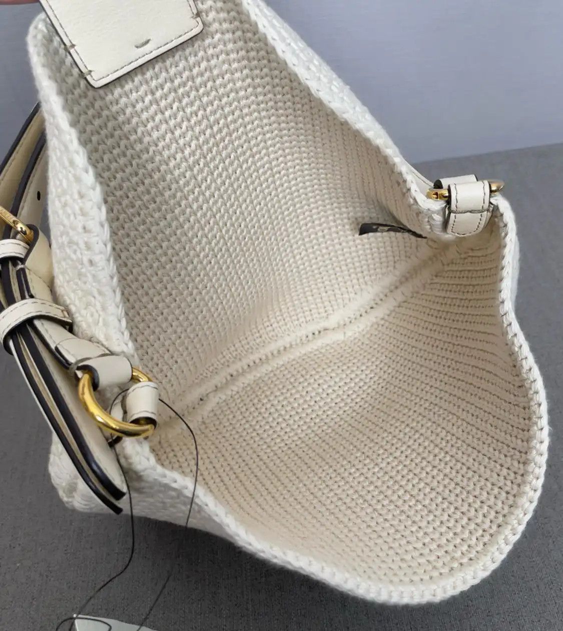 Fendi FENDI tote bag Small white fabric woven handbag Size ONE SIZE - 5 Thumbnail