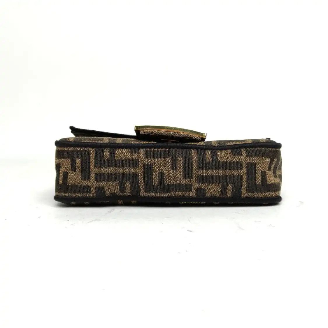 Fendi FENDI Baguette mini brown fabric doubleF jacquard baguette bag crossbody bag gol Size ONE SIZE - 5 Thumbnail