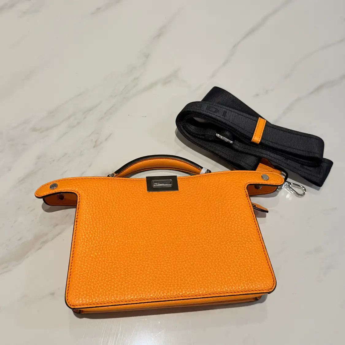 Fendi FENDI Peekaboo Essential orange cowhide leather crossbody bag Size ONE SIZE - 6 Thumbnail