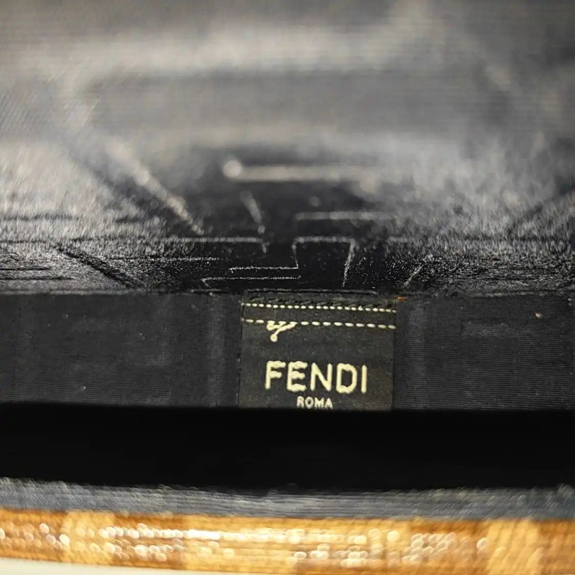 Fendi FENDI Baguette Trunk brown cowhide leather doubleF stud shoulder bag silver hard Size ONE SIZE - 7 Thumbnail
