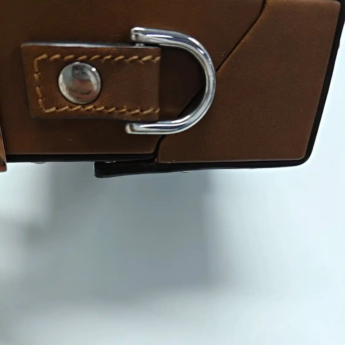 Fendi FENDI Baguette Trunk brown cowhide leather doubleF stud shoulder bag silver hard Size ONE SIZE - 13 Thumbnail