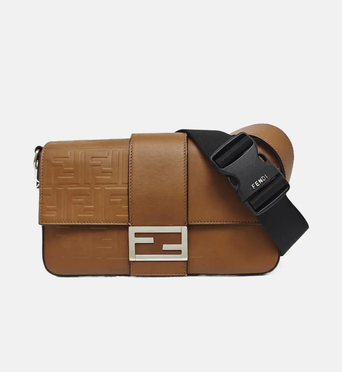 Fendi FENDI Mamma Forever brown cowhide leather doubleF embossed shoulder bag handbag Size ONE SIZE - 8 Thumbnail