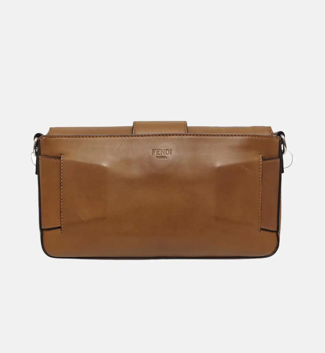 Fendi FENDI Mamma Forever brown cowhide leather doubleF embossed shoulder bag handbag Size ONE SIZE - 5 Thumbnail