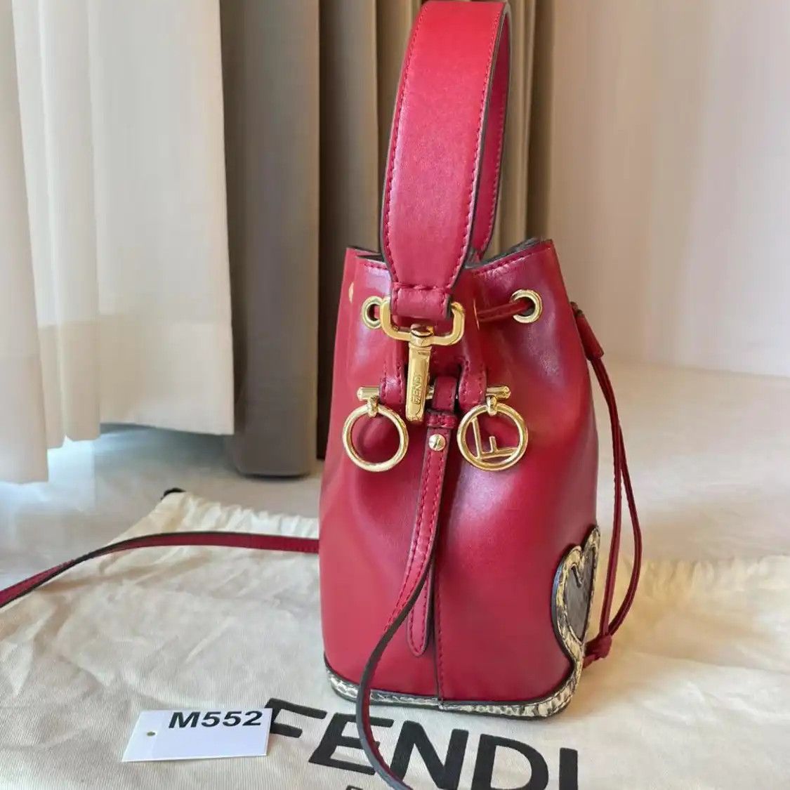 Fendi FENDI Mon Tresor mini Wine Red cowhide leather crossbody bag detachable strap Size ONE SIZE - 3 Thumbnail