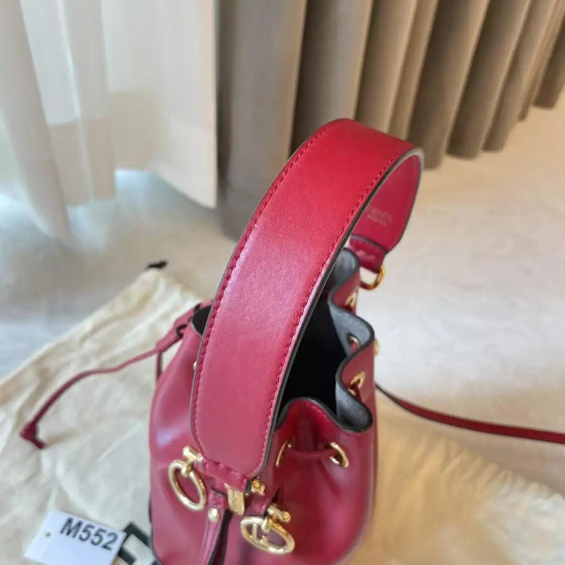 Fendi FENDI Mon Tresor mini Wine Red cowhide leather crossbody bag detachable strap Size ONE SIZE - 5 Thumbnail