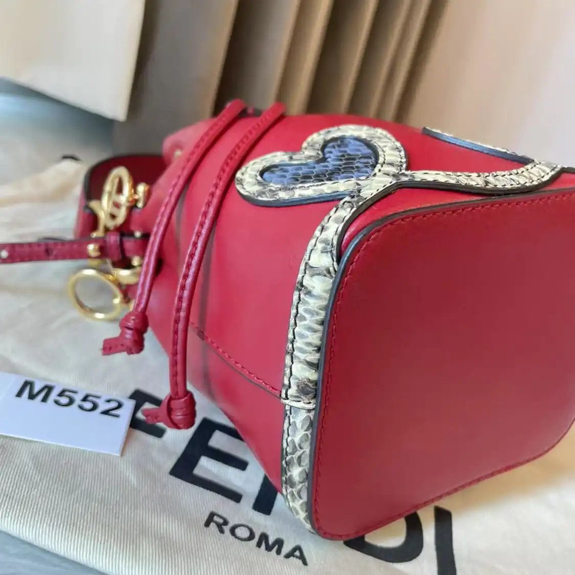 Fendi FENDI Mon Tresor mini Wine Red cowhide leather crossbody bag detachable strap Size ONE SIZE - 7 Thumbnail
