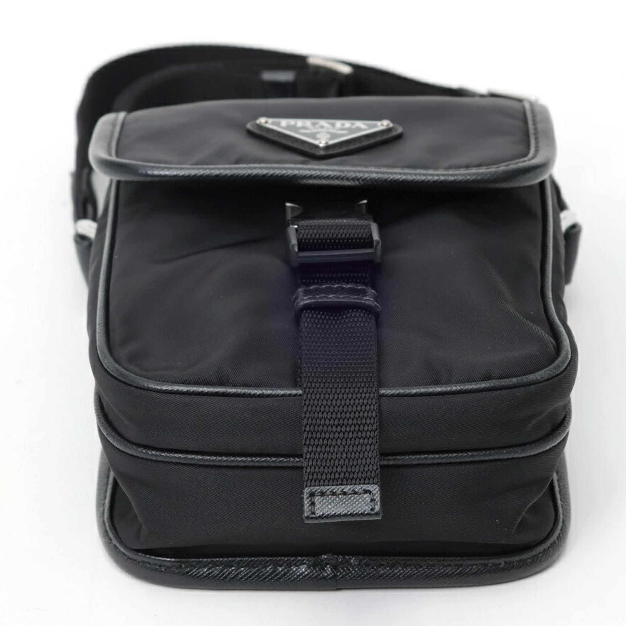 Prada Prada Re-Nylon x Saffiano Leather Mini Shoulder Bag 2VD043 Black (Nero) Size ONE SIZE - 4 Thumbnail