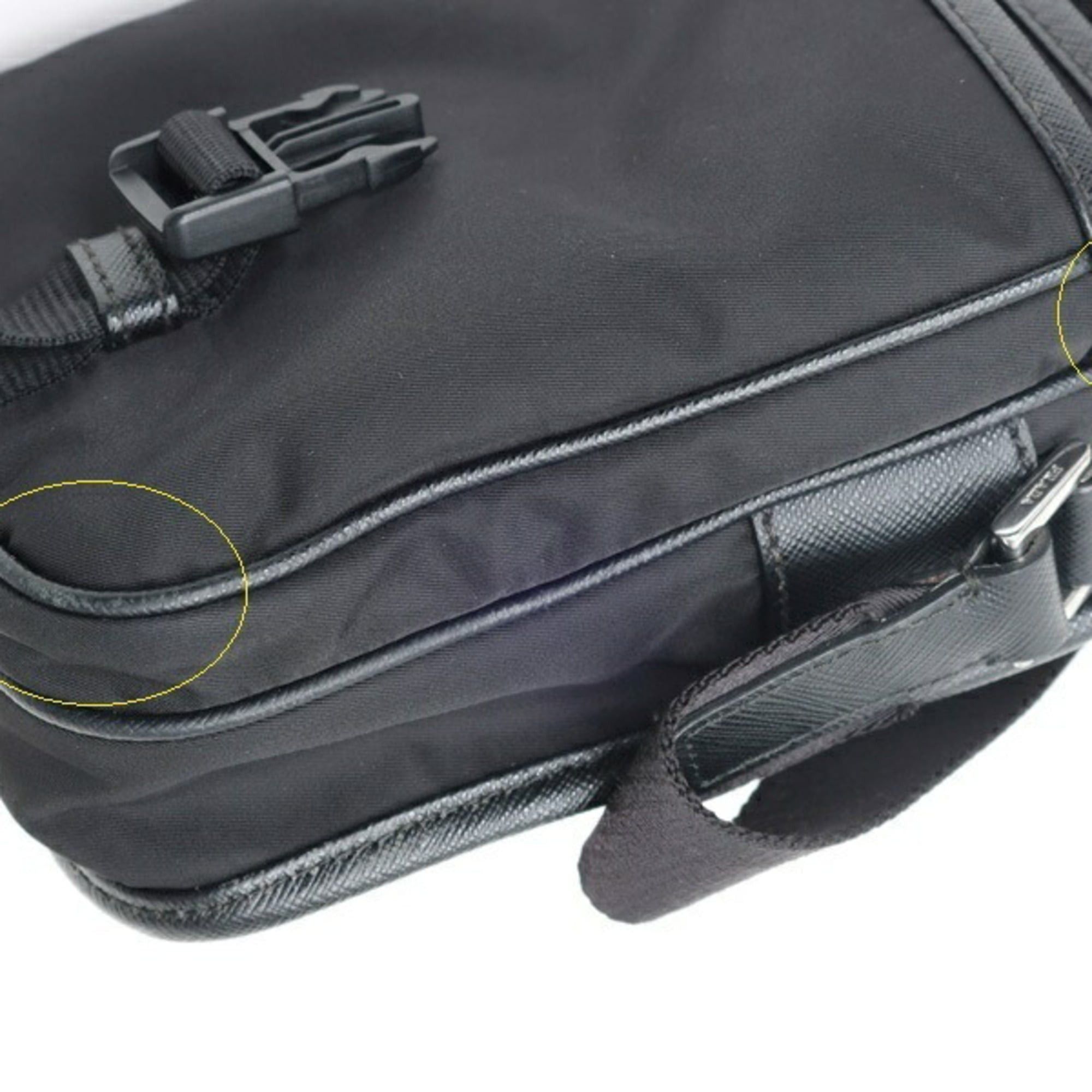 Prada Prada Re-Nylon x Saffiano Leather Mini Shoulder Bag 2VD043 Black (Nero) Size ONE SIZE - 6 Thumbnail