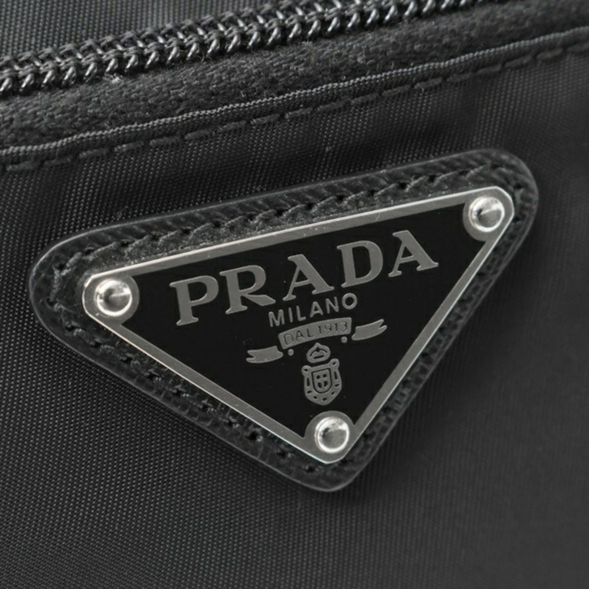 Prada Prada travel pouch, nylon and Saffiano leather, black. Size ONE SIZE - 4 Thumbnail