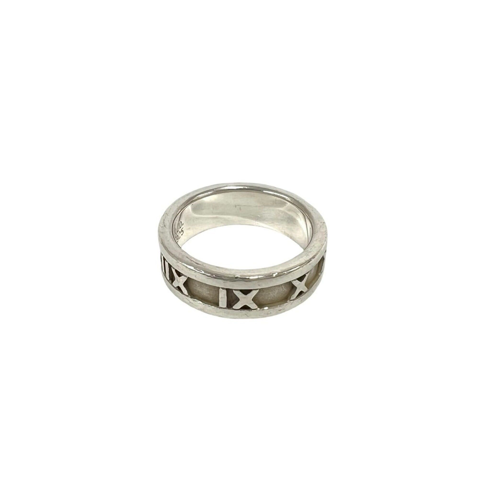 Size 5 Tiffany Wide Atlas Roman Numerals Mens Unisex Ring in  TIFFANY&Co. Tiffany Vintage Atlas Ring, Sterling Silver 925, Accessory, Men\'s & Women\'s, Silver, 73826