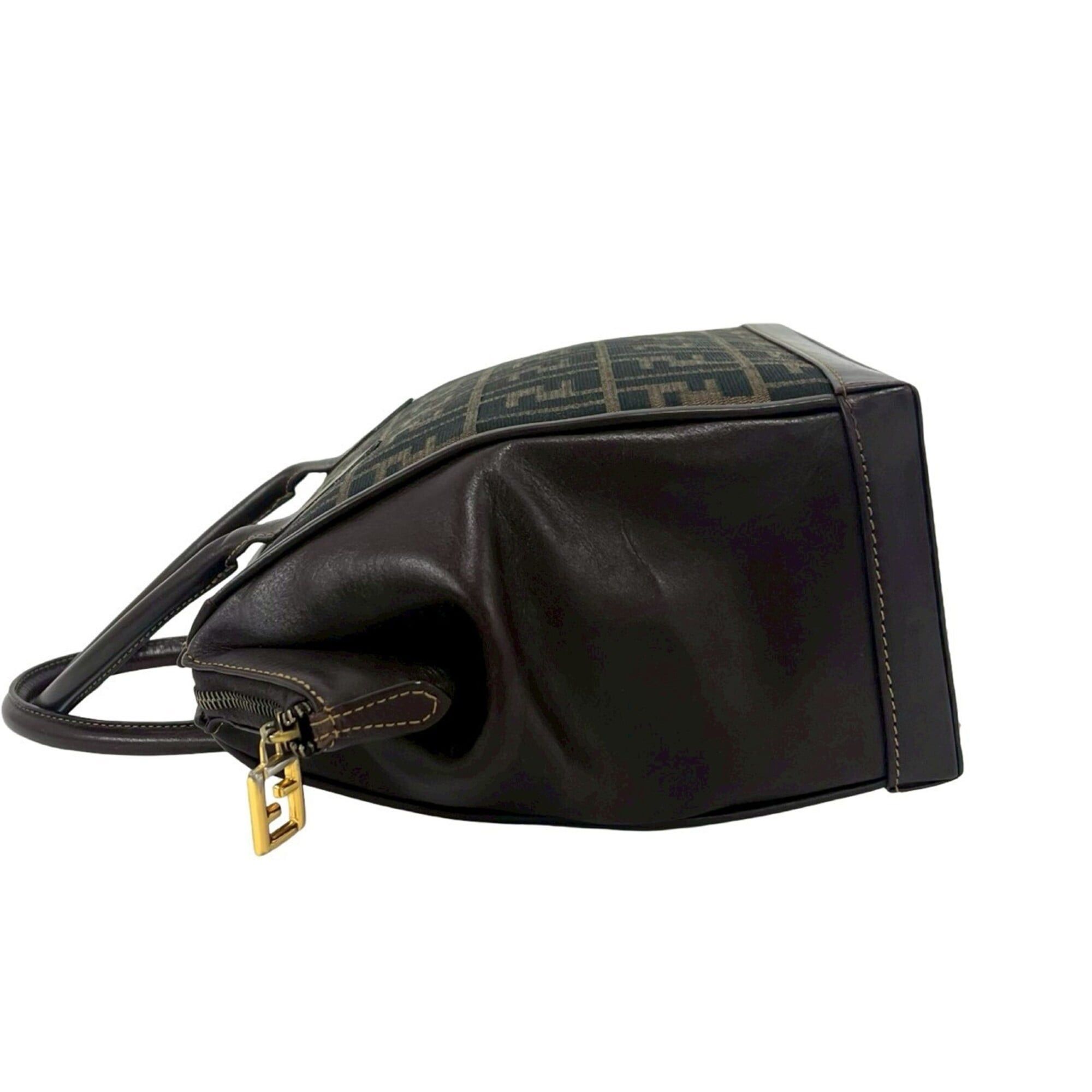 Fendi FENDI Vintage Zucca FF Logo Pattern Canvas Leather Shoulder Bag Handbag Brown 57511 Size ONE SIZE - 5 Thumbnail