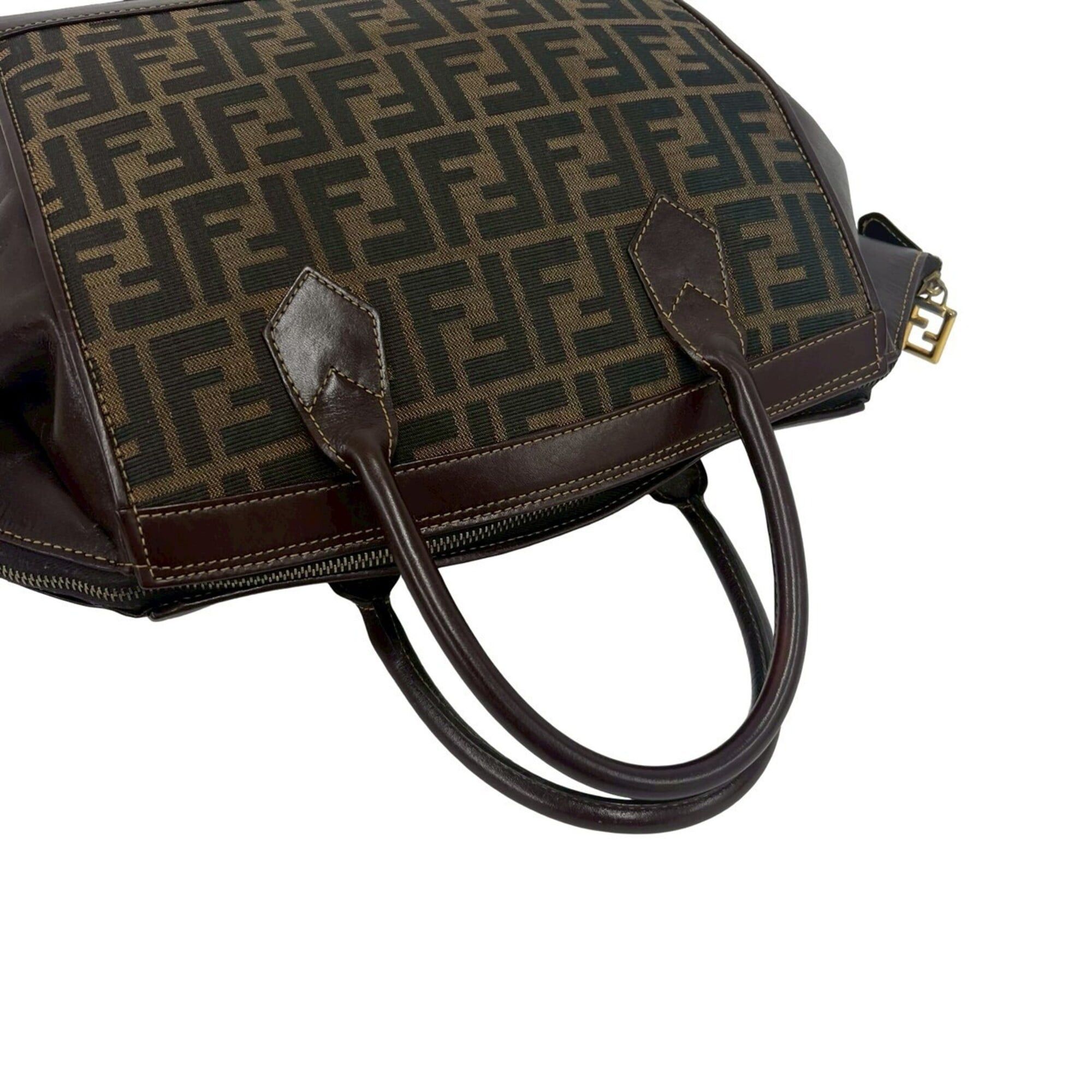 Fendi FENDI Vintage Zucca FF Logo Pattern Canvas Leather Shoulder Bag Handbag Brown 57511 Size ONE SIZE - 4 Thumbnail