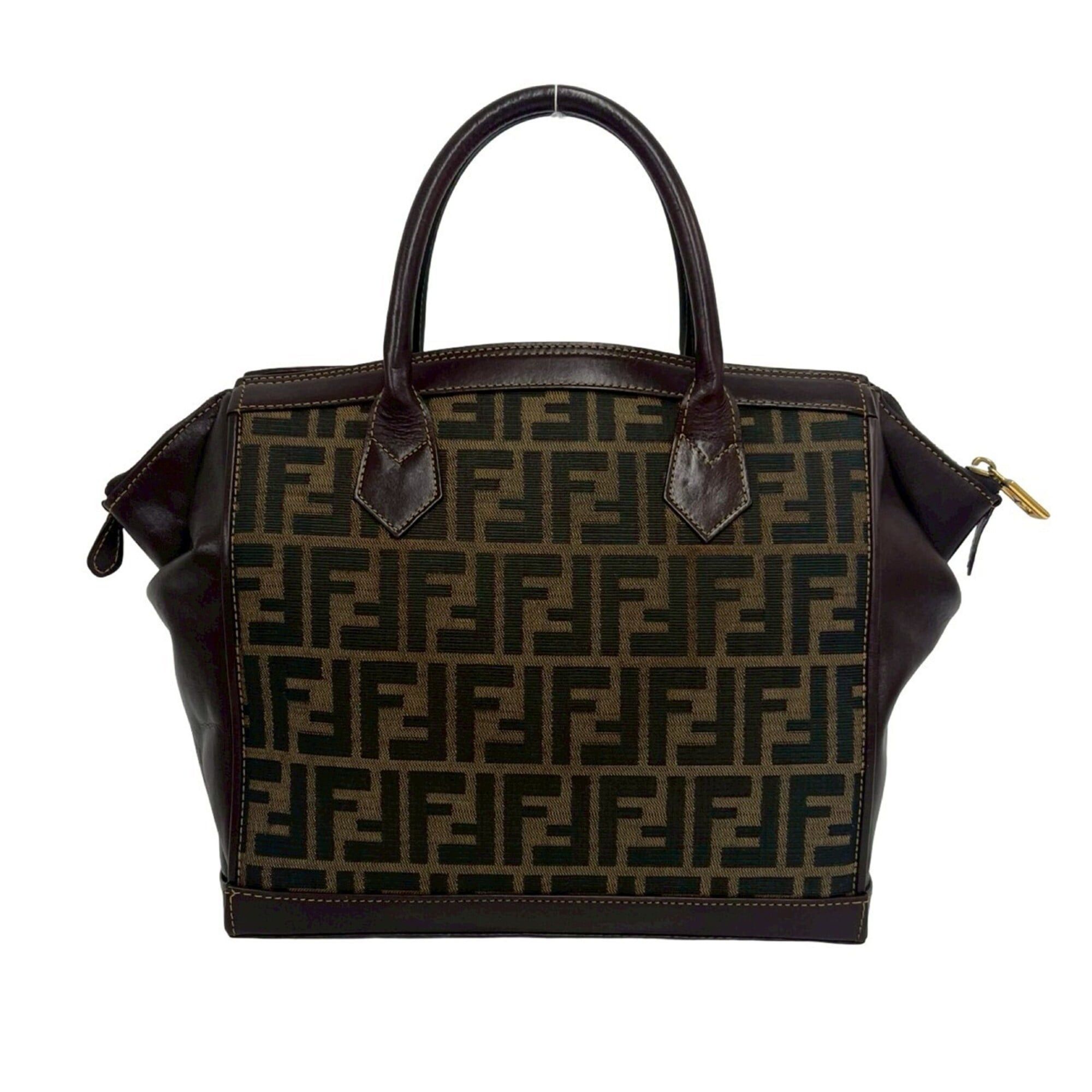 Fendi FENDI Vintage Zucca FF Logo Pattern Canvas Leather Shoulder Bag Handbag Brown 57511 Size ONE SIZE - 3 Thumbnail