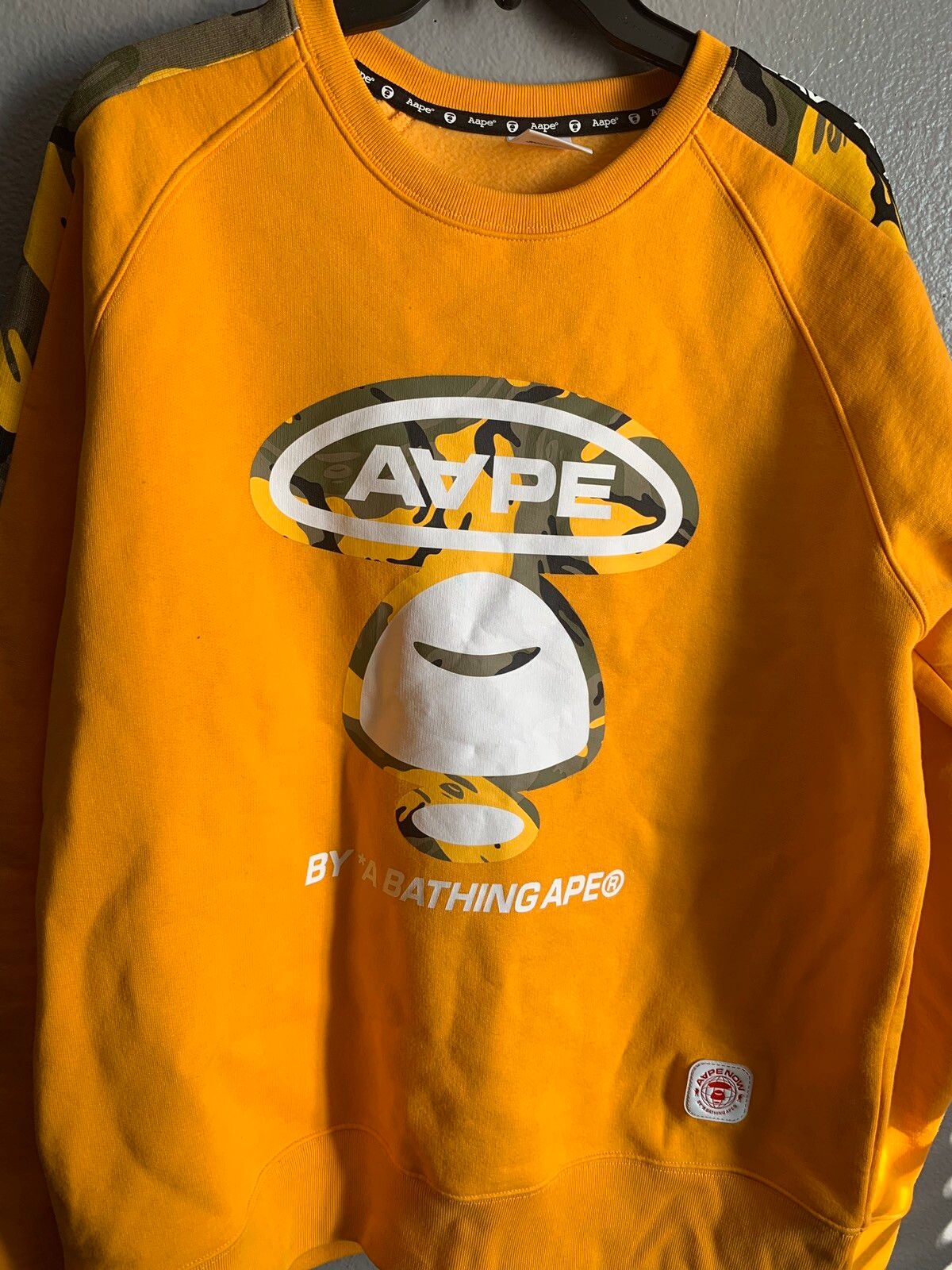 Aape Yellow/Camo Aape Crew Neck Sweater | Grailed