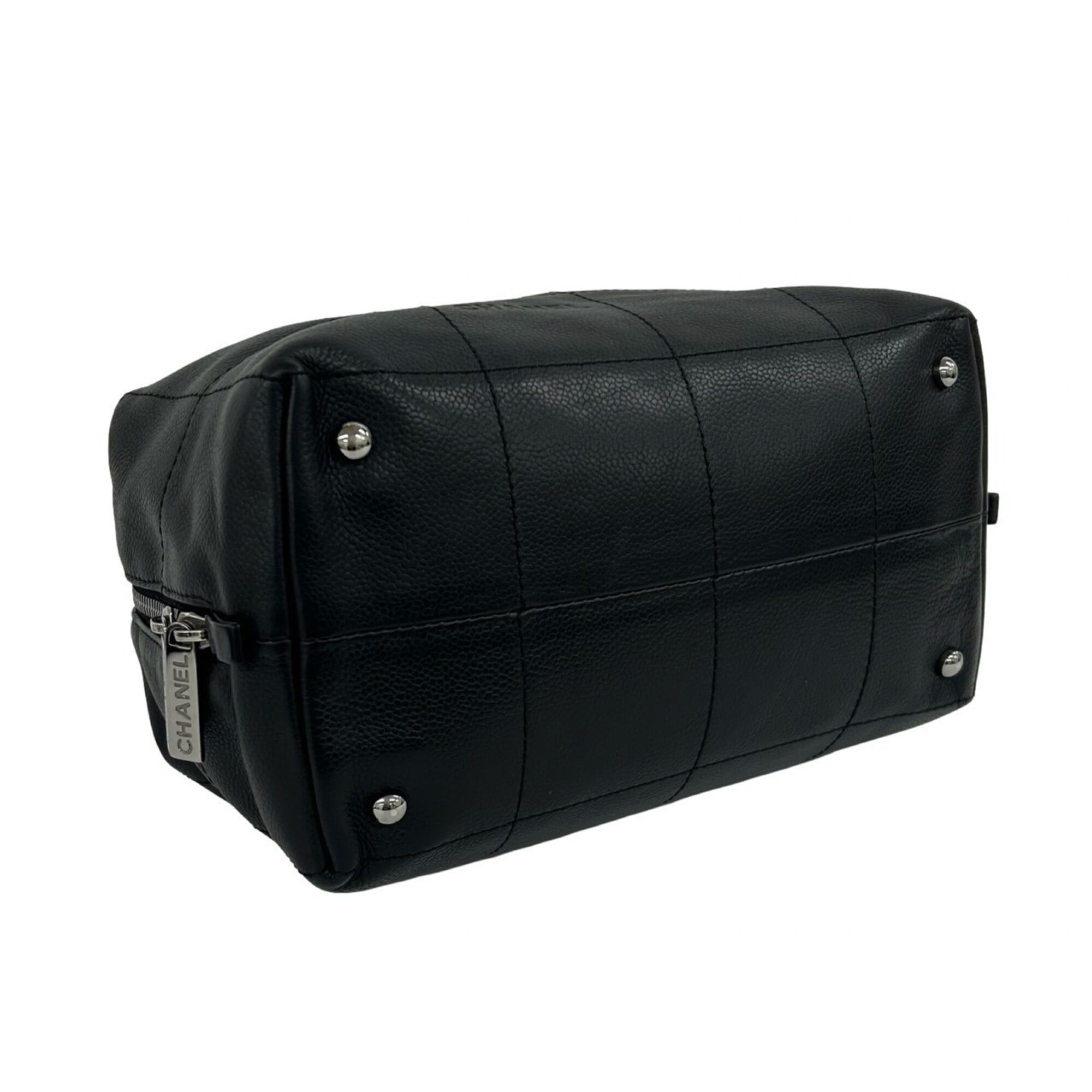 Chanel CHANEL Chocolate Bar Caviar Skin Leather Handbag, Black, 33854 Size ONE SIZE - 7 Thumbnail