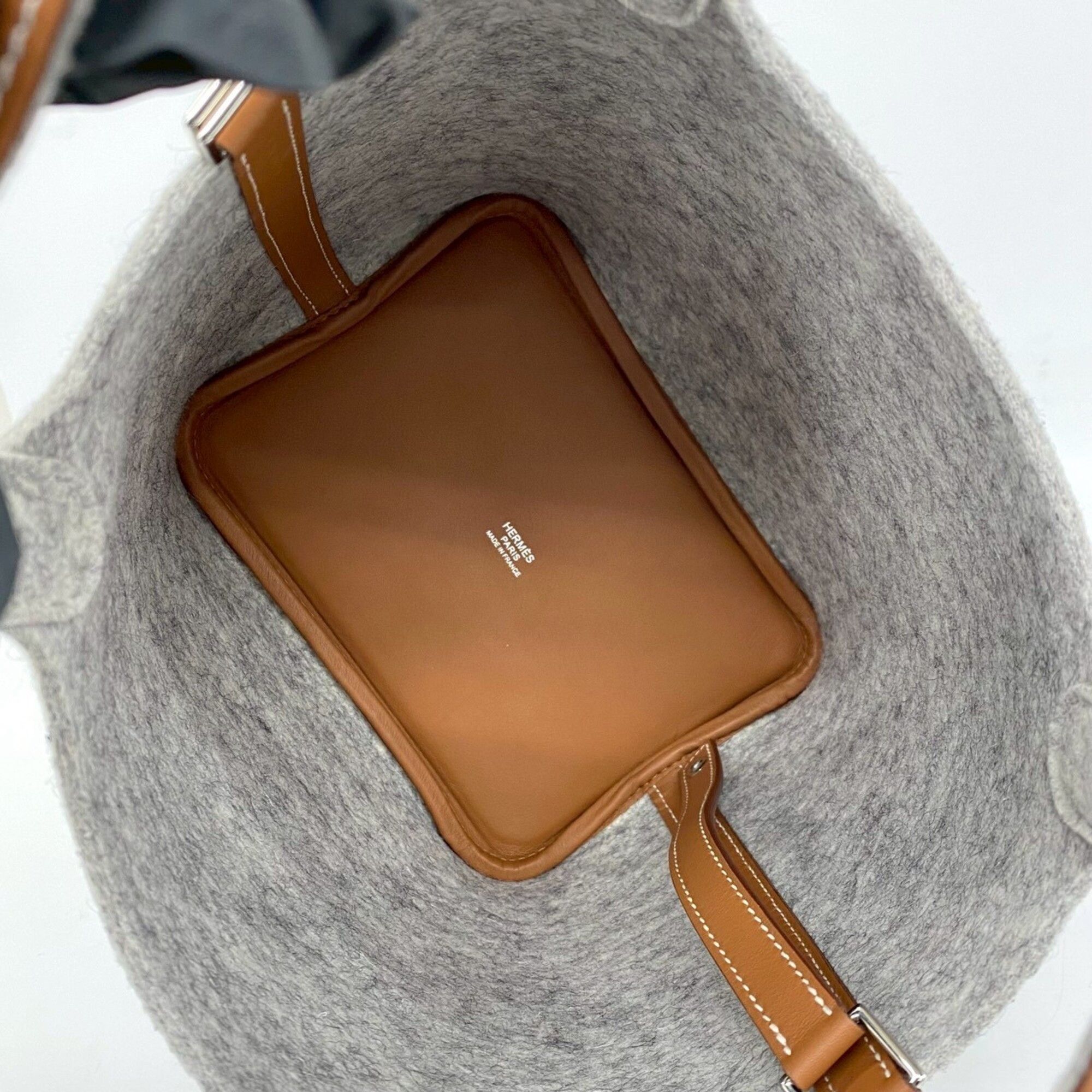 Hermes HERMES Picotin Lock PM Felt Swift Leather Genuine Handbag Gris Perle Gold 41717 Size ONE SIZE - 9 Thumbnail