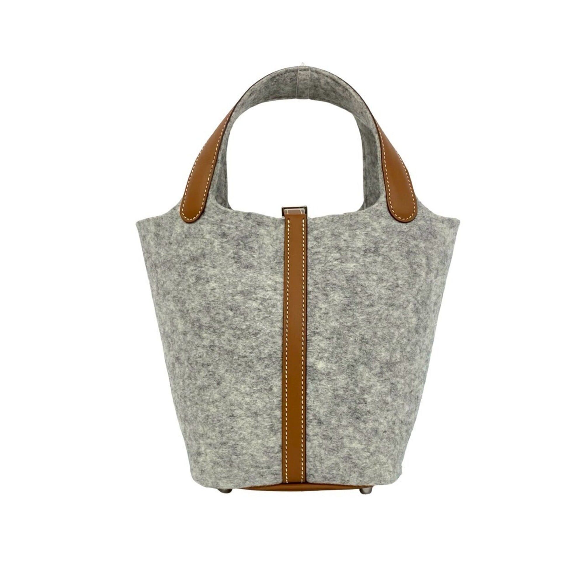 Hermes HERMES Picotin Lock PM Felt Swift Leather Genuine Handbag Gris Perle Gold 41717 Size ONE SIZE - 3 Thumbnail