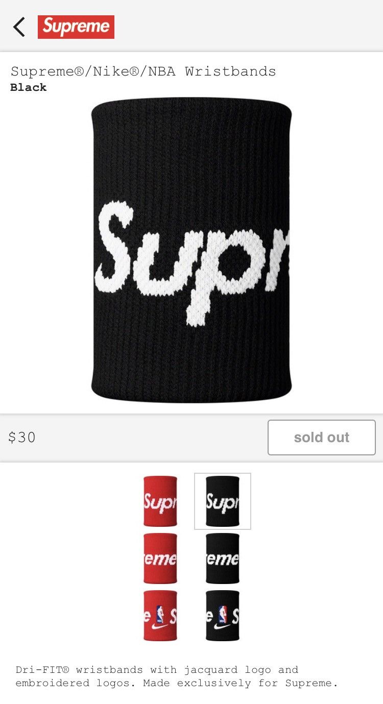 Supreme nba outlet wristband