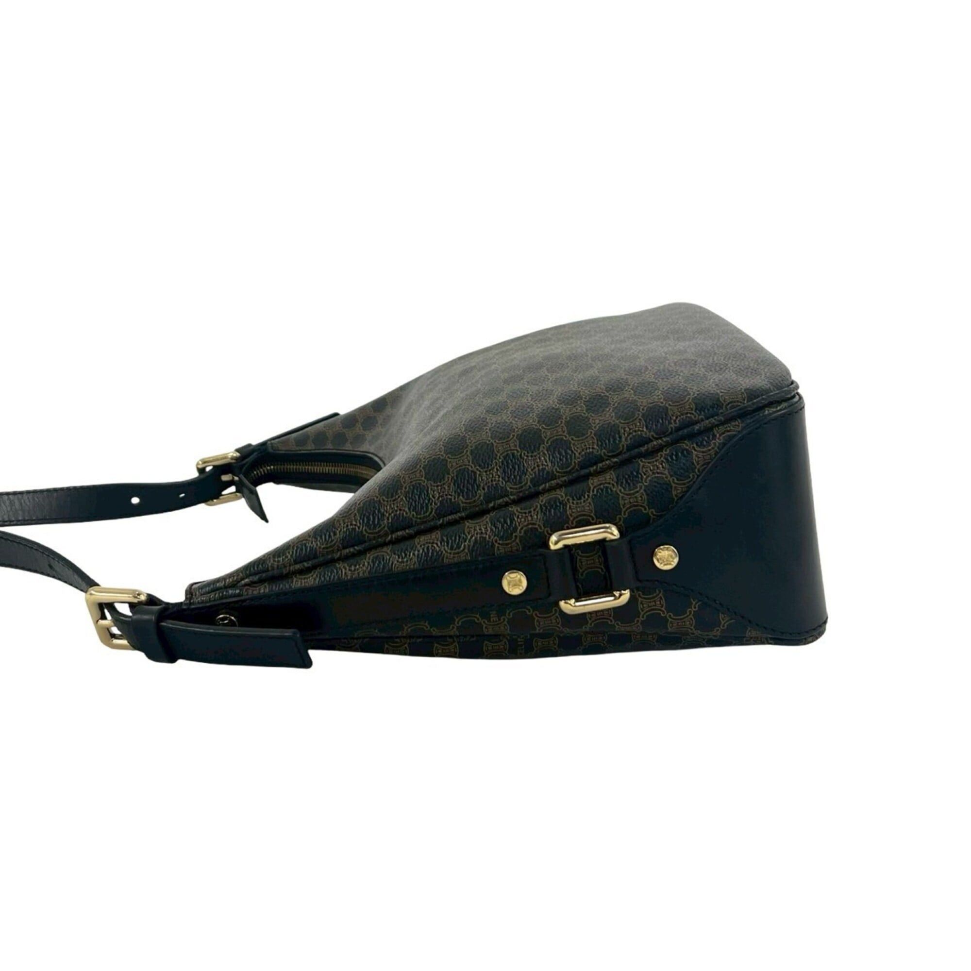 Celine CELINE Macadam Blazon Triomphe Logo Pattern Leather Semi-Shoulder Bag Tote Black 28400 Size ONE SIZE - 5 Thumbnail