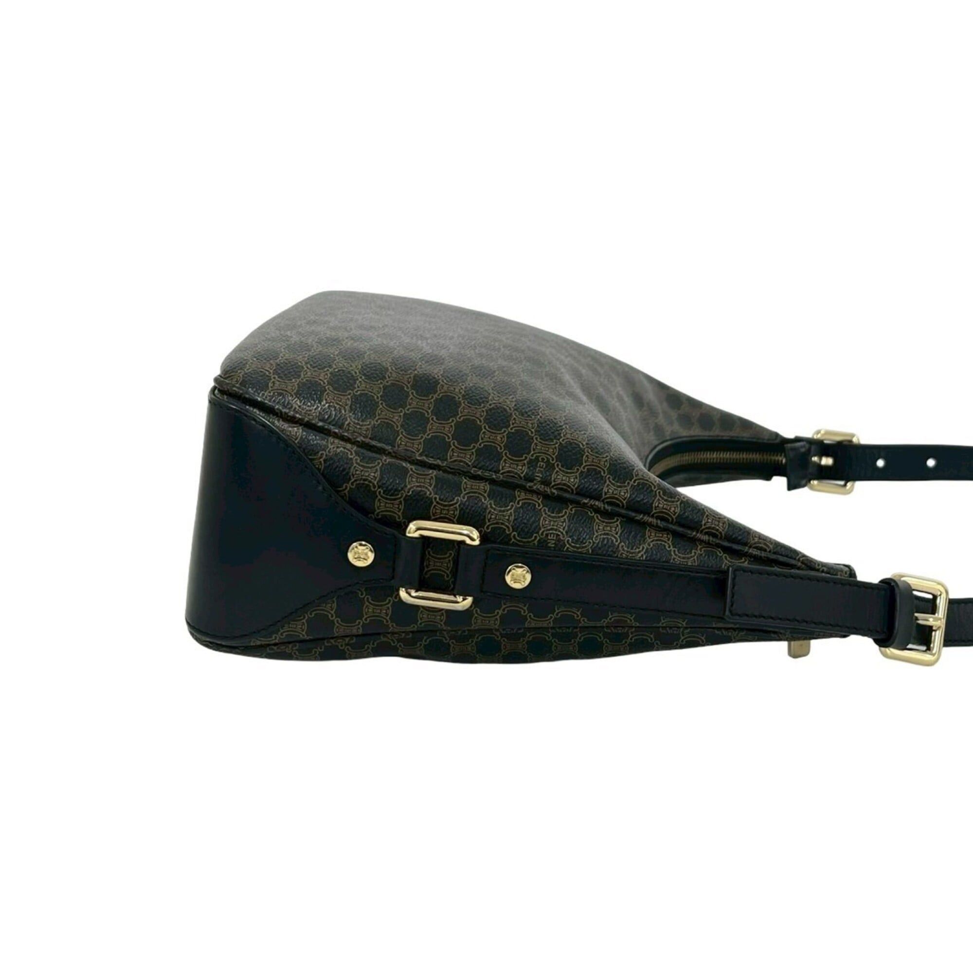 Celine CELINE Macadam Blazon Triomphe Logo Pattern Leather Semi-Shoulder Bag Tote Black 28400 Size ONE SIZE - 6 Thumbnail