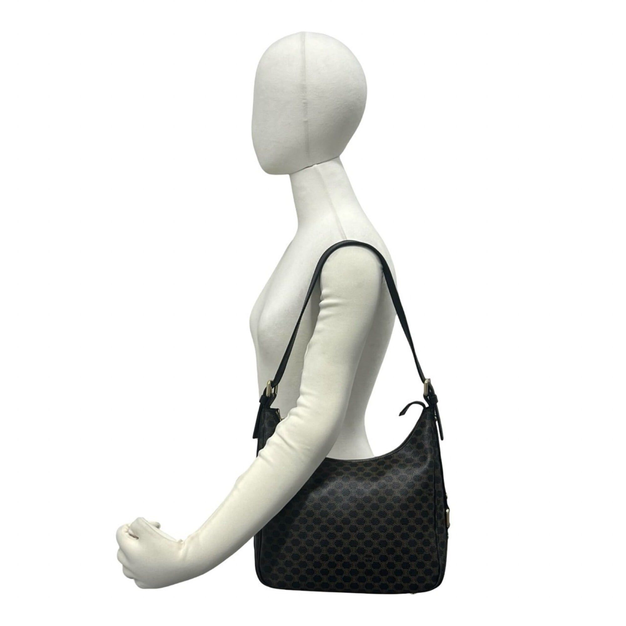 Celine CELINE Macadam Blazon Triomphe Logo Pattern Leather Semi-Shoulder Bag Tote Black 28400 Size ONE SIZE - 2 Thumbnail